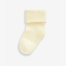 Load image into Gallery viewer, Pastel/Purple and Yellow Baby Roll Top Socks 4 Pack (0mths-2yrs)