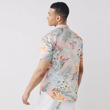 Load image into Gallery viewer, Pink Hawaiian Printed Short Sleeve Shirt