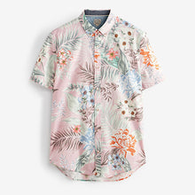 Load image into Gallery viewer, Pink Hawaiian Printed Short Sleeve Shirt