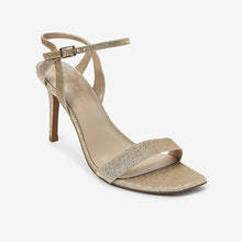 Load image into Gallery viewer, Shimmer Forever Comfort® Strappy Skinny Heel Sandals