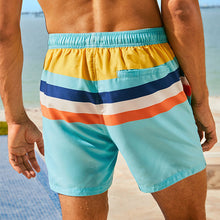 Load image into Gallery viewer, Aqua Blue Colourblock Swim Shorts