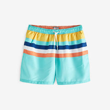 Load image into Gallery viewer, Aqua Blue Colourblock Swim Shorts