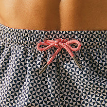 Load image into Gallery viewer, Navy Blue Geo Printed Swim Shorts