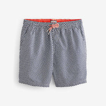 Load image into Gallery viewer, Navy Blue Geo Printed Swim Shorts