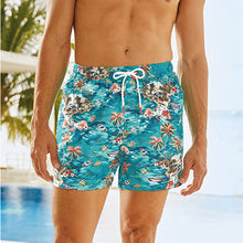 Load image into Gallery viewer, Blue Hawaiian Printed Swim Shorts