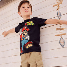 Load image into Gallery viewer, Black Mario Gaming License T-Shirt (3-12yrs)