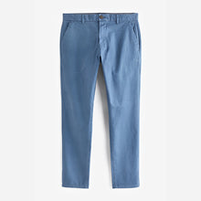 Load image into Gallery viewer, Bright Blue Slim Fit Stretch Chino Trousers