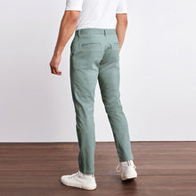 Load image into Gallery viewer, Light Sage Green Slim Fit Stretch Chino Trousers