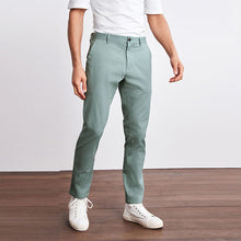 Load image into Gallery viewer, Light Sage Green Slim Fit Stretch Chino Trousers