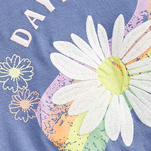 Load image into Gallery viewer, Blue Daisy T-Shirt And Cycle Short Set (3-12yrs)