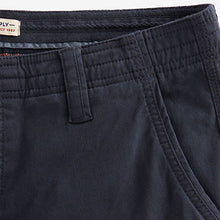Load image into Gallery viewer, Navy Blue Slim Fit Authentic Stretch Cotton Blend Cargo Trousers