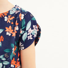 Load image into Gallery viewer, Navy Blue Floral Print Jumpsuit (3-12yrs)