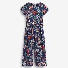 Load image into Gallery viewer, Navy Blue Floral Print Jumpsuit (3-12yrs)
