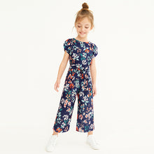 Load image into Gallery viewer, Navy Blue Floral Print Jumpsuit (3-12yrs)