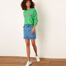 Load image into Gallery viewer, Mid Blue Denim Mini Skirt