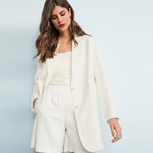 Load image into Gallery viewer, White Soft Twill Blazer