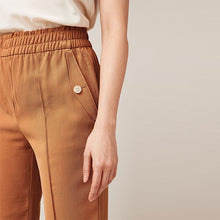 Load image into Gallery viewer, Bronze Brown Twill Smart Taper Leg Trousers