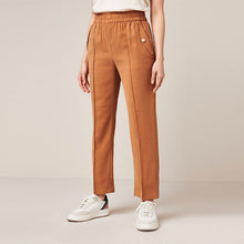 Load image into Gallery viewer, Bronze Brown Twill Smart Taper Leg Trousers