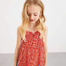 Load image into Gallery viewer, Red Ditsy Tie Front Blouse (3-12yrs)