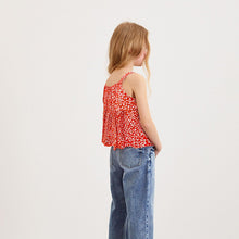 Load image into Gallery viewer, Red Ditsy Tie Front Blouse (3-12yrs)