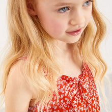 Load image into Gallery viewer, Red Ditsy Tie Front Blouse (3-12yrs)