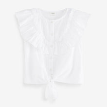 Load image into Gallery viewer, White Tie Front Frill Blouse (3-12yrs)