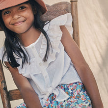 Load image into Gallery viewer, White Tie Front Frill Blouse (3-12yrs)