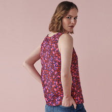 Load image into Gallery viewer, Pink Animal Print Linen Blend Sleeveless Top