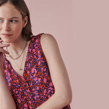Load image into Gallery viewer, Pink Animal Print Linen Blend Sleeveless Top
