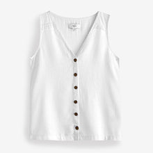 Load image into Gallery viewer, White Linen Blend Sleeveless Top