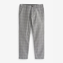 Load image into Gallery viewer, Grey Check Slim Fit Cotton Chino Trousers