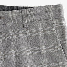 Load image into Gallery viewer, Grey Check Slim Fit Cotton Chino Trousers