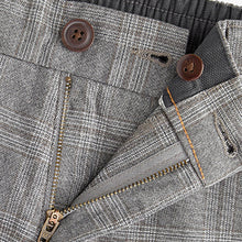Load image into Gallery viewer, Grey Check Slim Fit Cotton Chino Trousers