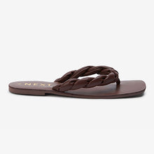 Load image into Gallery viewer, Chocolat Brown Toe Post Twist Sandals