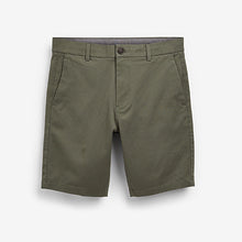 Load image into Gallery viewer, Khaki Green Slim Fit Stretch Chino Shorts