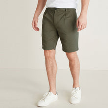 Load image into Gallery viewer, Khaki Green Slim Fit Stretch Chino Shorts