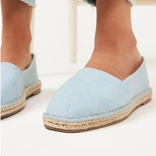 Load image into Gallery viewer, Light Blue Forever Comfort Square Toe Espadrille Slip On Shoes