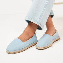 Load image into Gallery viewer, Light Blue Forever Comfort Square Toe Espadrille Slip On Shoes