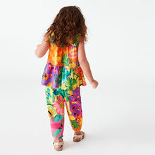 Load image into Gallery viewer, Tropical Floral Jersey Tier Vest & Trousers Set (3mths-6yrs)