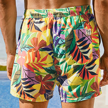 Load image into Gallery viewer, Multicolour Leaf Printed Swim Shorts
