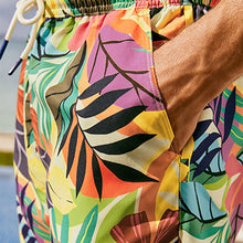 Load image into Gallery viewer, Multicolour Leaf Printed Swim Shorts