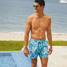 Load image into Gallery viewer, Blue Tie Dye Printed Swim Shorts