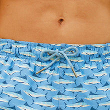 Load image into Gallery viewer, Blue Marlin Fish Printed Swim Shorts