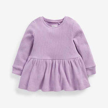 Load image into Gallery viewer, Lilac Purple Long Sleeve Knitted Peplum Legging Set (3mths-5yrs)