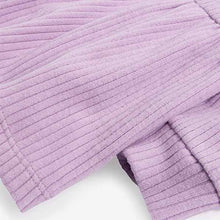 Load image into Gallery viewer, Lilac Purple Long Sleeve Knitted Peplum Legging Set (3mths-5yrs)
