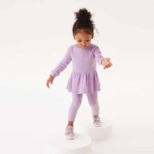Load image into Gallery viewer, Lilac Purple Long Sleeve Knitted Peplum Legging Set (3mths-5yrs)