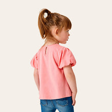 Load image into Gallery viewer, Blush Pink Cotton Puff Sleeve T-Shirt (3mths-6yrs)