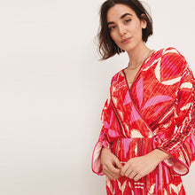 Load image into Gallery viewer, Pink Print Plissé Midi Dress