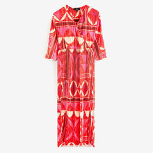 Load image into Gallery viewer, Pink Print Plissé Midi Dress