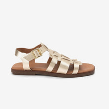 Load image into Gallery viewer, Gold Forever Comfort® Leather Gladiator Sandals